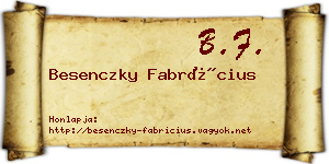 Besenczky Fabrícius névjegykártya